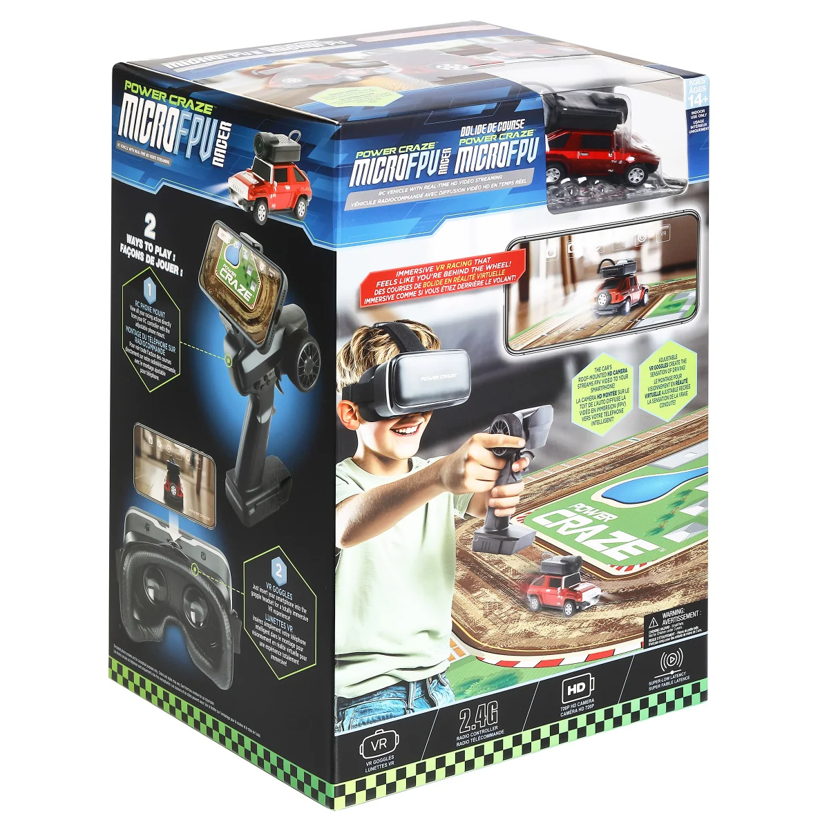 Refurbished: Power Craze Micro FPV Racer RC Vehicle With Real-time HD Video Streaming 2.4GHz Remote Control Car
