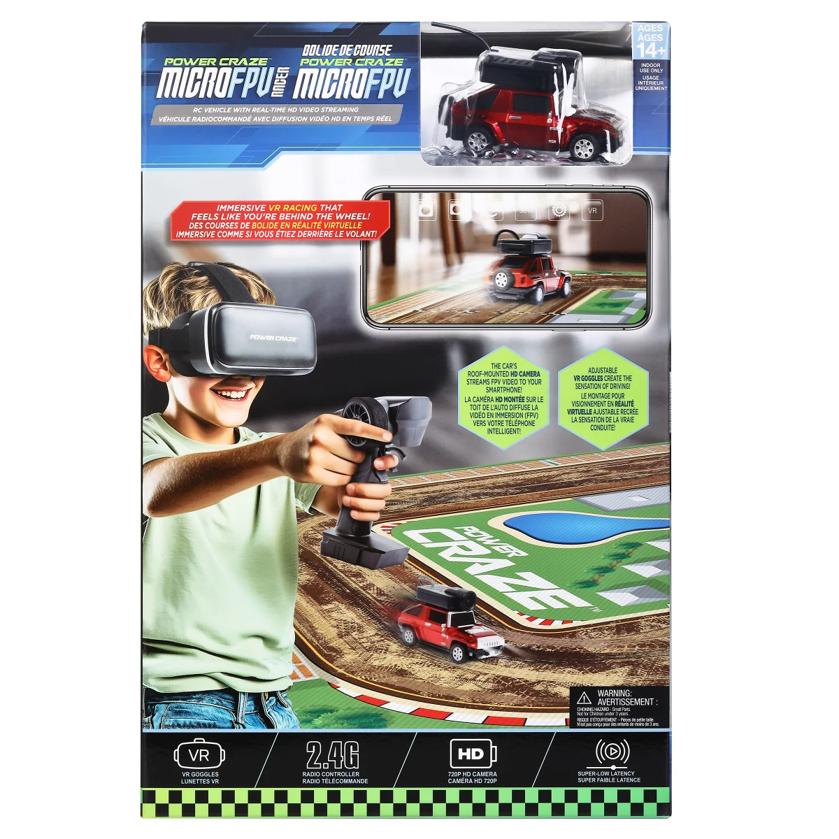 Power Craze Micro FPV Racer RC Vehicle With Real-time HD Video Streaming 2.4GHz Remote Control Car