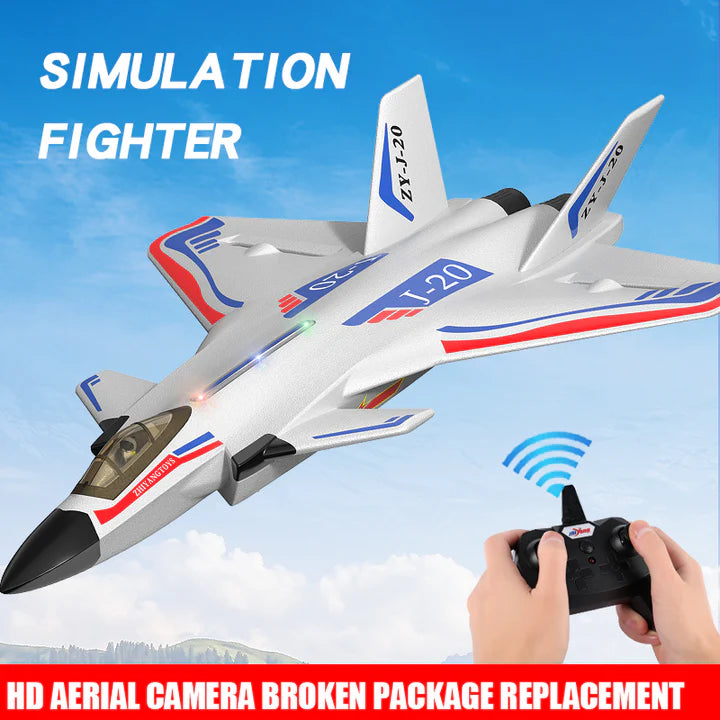 Fairkid ZY-J20 2.4GHz Toy Radio Controlled Jet Plane RC Airplane Fixed-wing Drone with Safety Head Fun Kids Gift