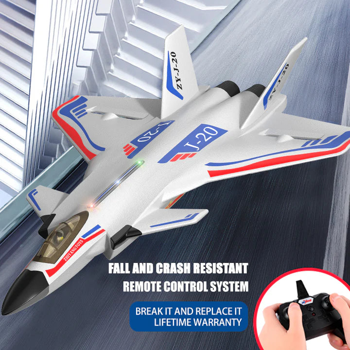 Fairkid ZY-J20 2.4GHz Toy Radio Controlled Jet Plane RC Airplane Fixed-wing Drone with Safety Head Fun Kids Gift