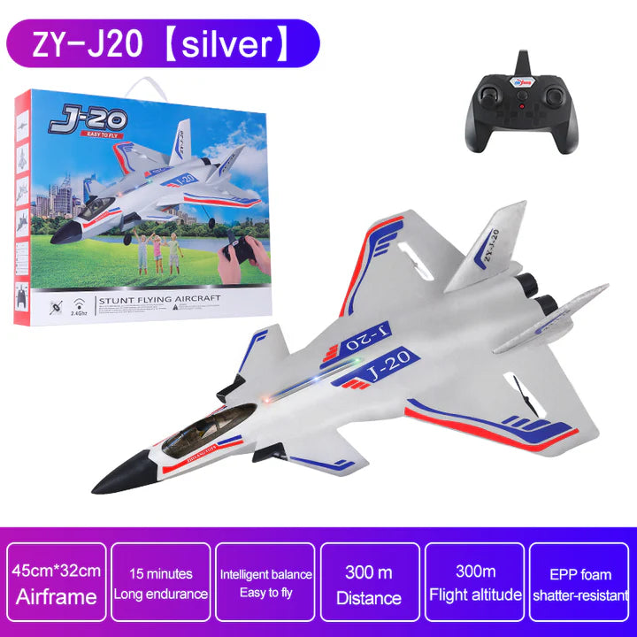 Fairkid ZY-J20 2.4GHz Toy Radio Controlled Jet Plane RC Airplane Fixed-wing Drone with Safety Head Fun Kids Gift