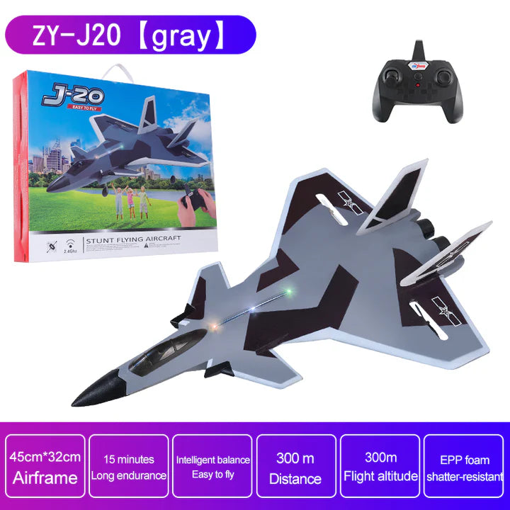 Fairkid ZY-J20 2.4GHz Toy Radio Controlled Jet Plane RC Airplane Fixed-wing Drone with Safety Head Fun Kids Gift