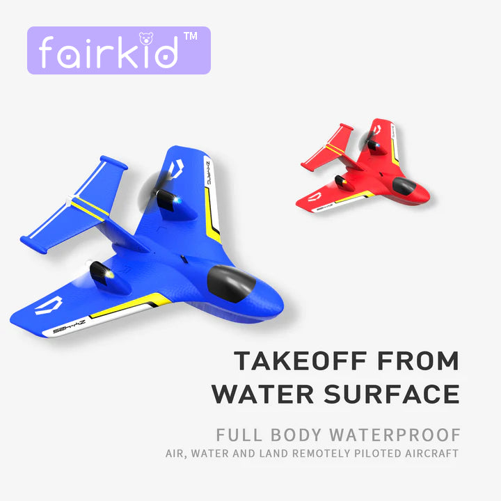 Fairkid ZY-425 2.4GHz Toy Radio Controlled Jet Plane RC Airplane Fixed-wing Drone Triphibian Water Land Air Fun Kids Gift