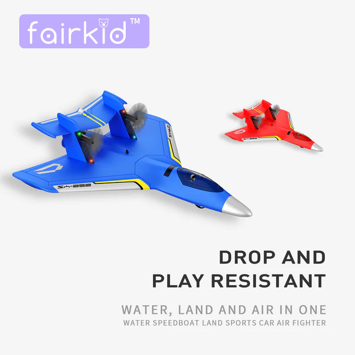 Fairkid ZY-525 2.4GHz Toy Radio Controlled Plane RC Airplane Fixed-wing Drone Triphibian Water Land Air Fun Children Gift
