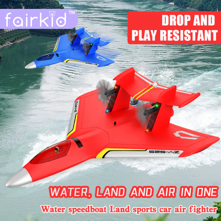 Fairkid ZY-525 2.4GHz Toy Radio Controlled Plane RC Airplane Fixed-wing Drone Triphibian Water Land Air Fun Children Gift